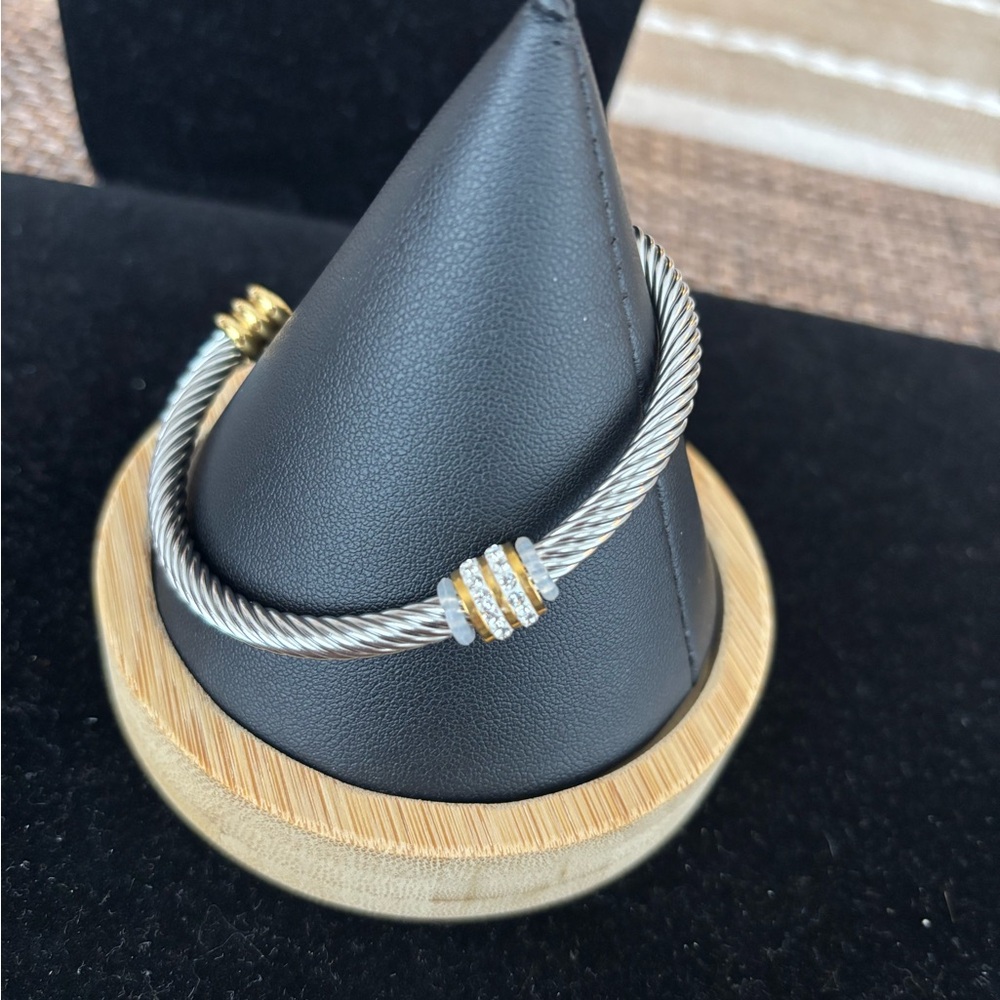 Elegant Silver and 18k Gold filled  Women's Bracelet